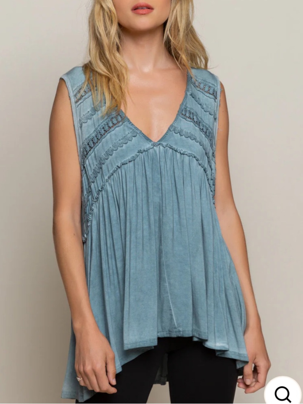 POL babydoll crochet tank